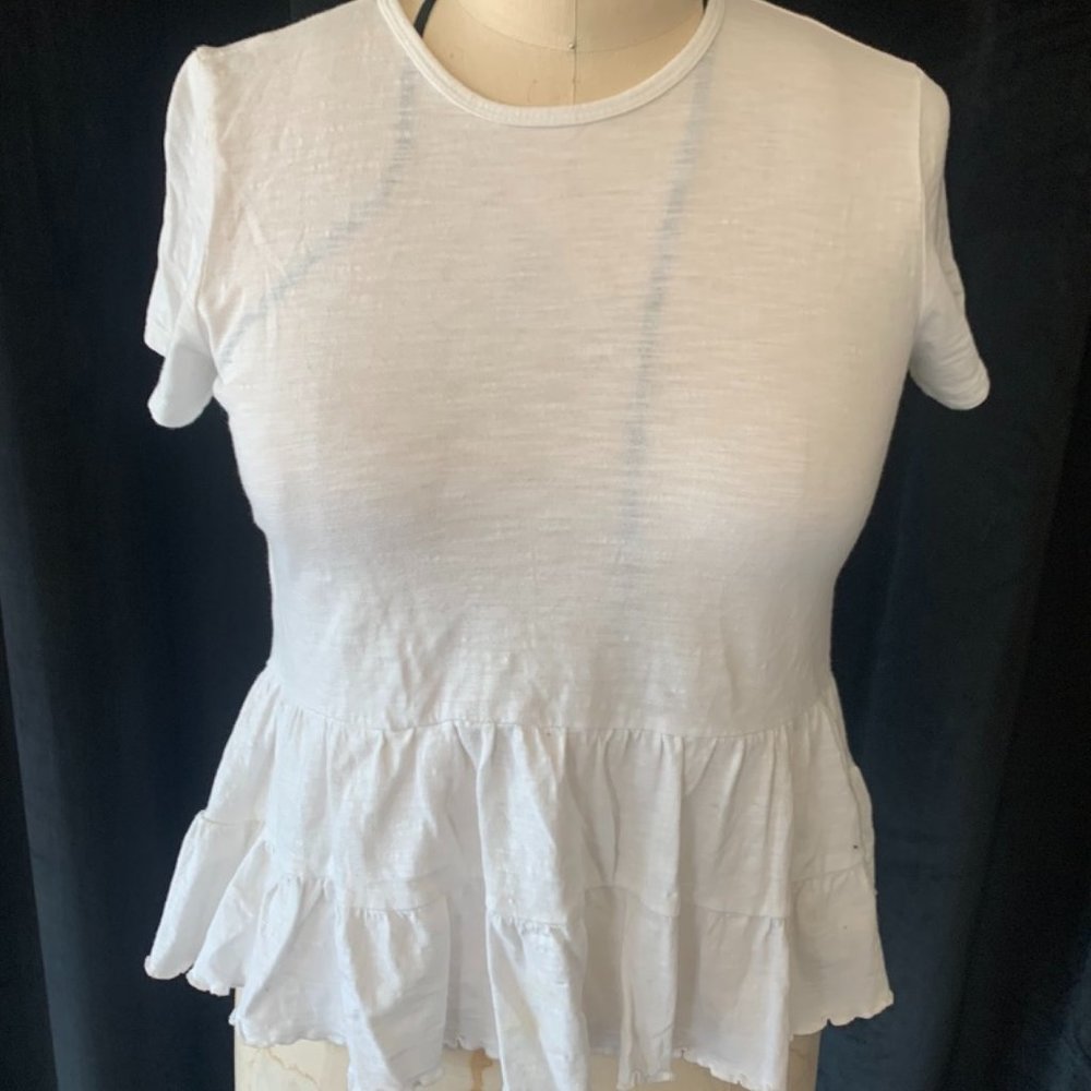 White Ruffle Top